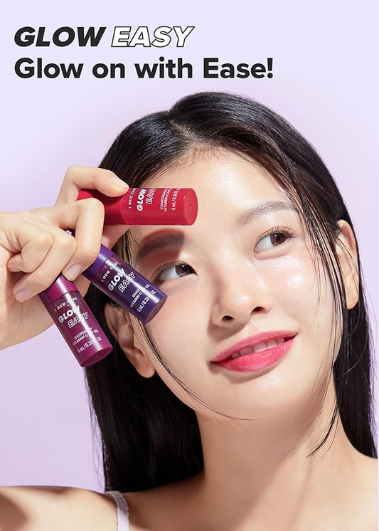 I DEW CARE Lip Gloss - Glow Easy Pomegranate | Jojoba Seed Oil, Vitamin C, Pigmented Glossy Stain, Hydrating, Korean Makeup, Pink Color, Moisturizing, Nourishing Crystal, 0.20 FL Oz