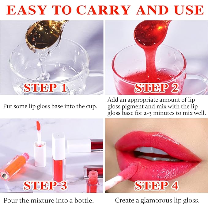 12 Colors DIY Lip Gloss Pigment Set,Liquid Pigment for Lip Gloss Natural Multifunctional High Color Rendering Red Warm Color Pigment for Lip Gloss Making-Set A