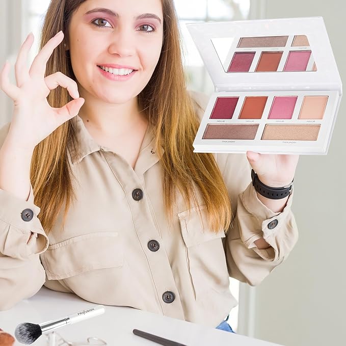 Profusion Cosmetics Beauty Box Blush and Highlight Collection, Includes 6 Blush and Highlight Shades, 1 Face Brush and Shimmer Cream Highlighter