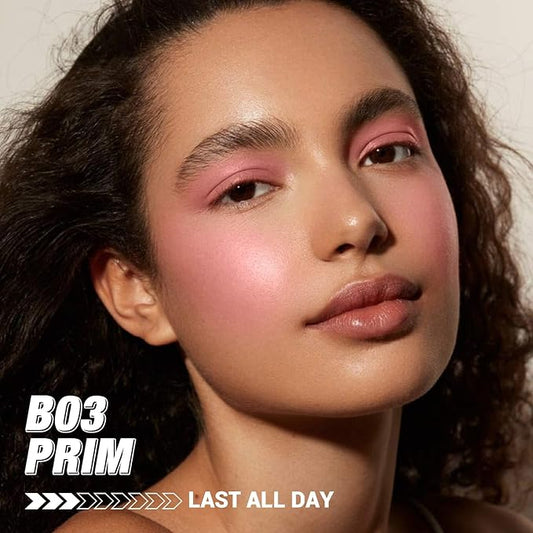 FOCALLURE Silky Face Pressed Blush,High Pigment Mineral Blusher,Create a Fade-free Flawless Finish and Give your Skin a Natural Glow,Lightweight Facial Blusher Makeup,PRIM