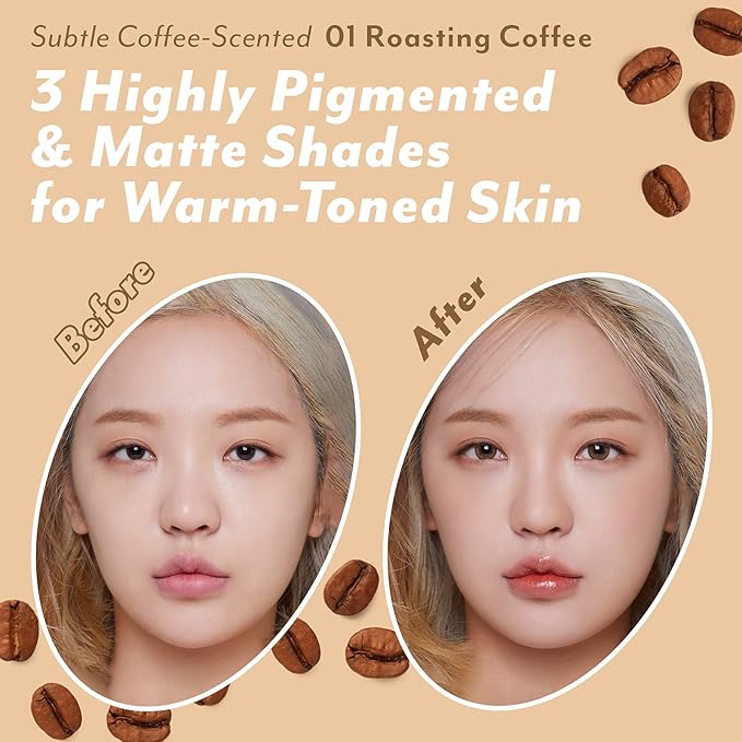 I'M MEME I'M Oil Cut Pact | 001 Skin Mattifying + I'M Afternoon Tea Contour Palette | Highly-pigmented 3 shades contour palette | Roasting Coffee Bundle