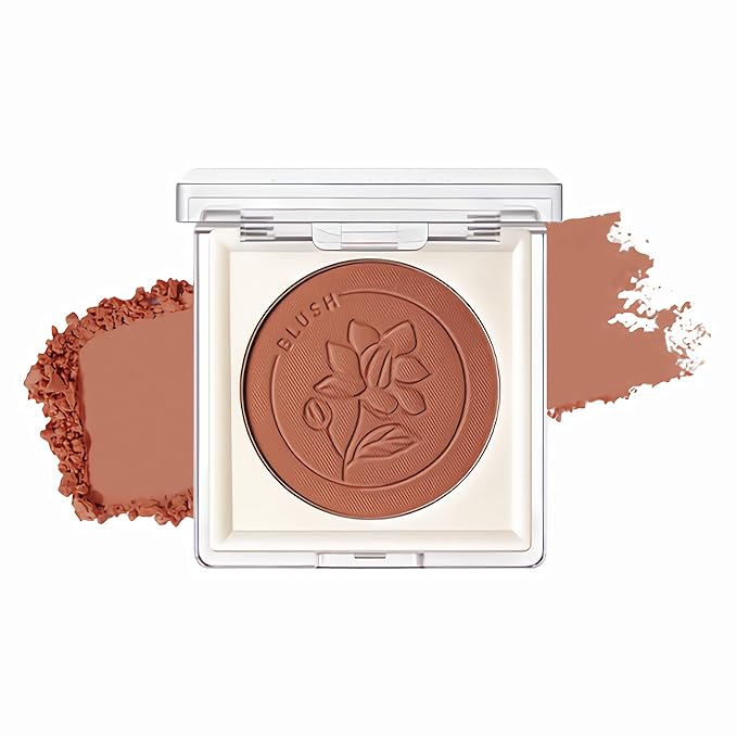 FOCALLURE Powder Palette Blush, Matte Mineral Blush Powder, Bright Shimmer Face Blush Makeup, Contour and Highlight Blush Palette, Highly Pigmented, Long Lasting, Waterproof, Blendable, #502