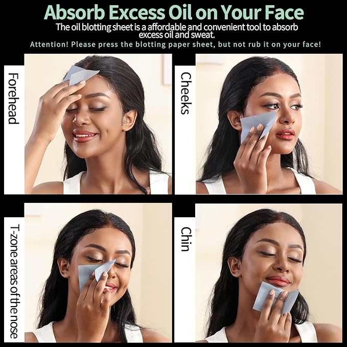 FANDAMEI 600 Counts Oil Blotting Sheets For Face, Blotting Paper for Oily Skin, Oil Control Film, Oil Absorbing Sheets For Face, Oil Absorbing Tissues, Oil Blotting Papers