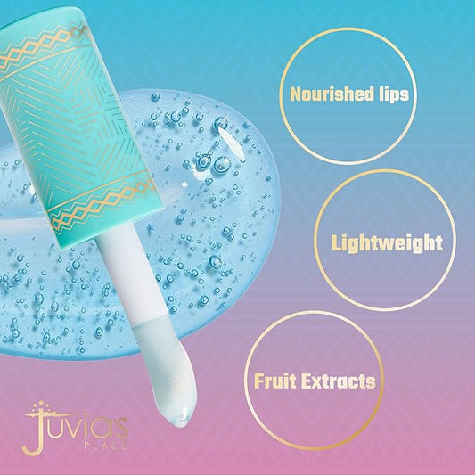 Juvia's Place Magic Lip Oil - Blue Berries - Smooth, Hydrating w/Vitamin E for Soft, Glossy, Juicy Lips - Infused with Fruit Extracts - Tinted, Shimmering, Lightweight & Non-sticky Lip Oil for Summer