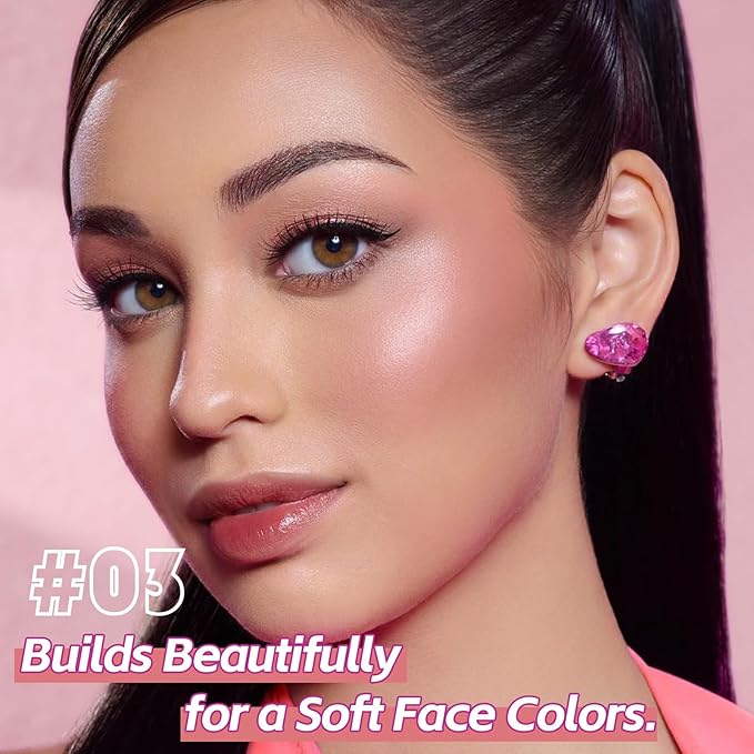 Boobeen Soft Liquid Blush Makeup for Cheeks, Lightweight and Buildable, Thin Cheek Makeup Stick for Natural Flush Color, Cream Blush Easy to Blend, With Build in Brush