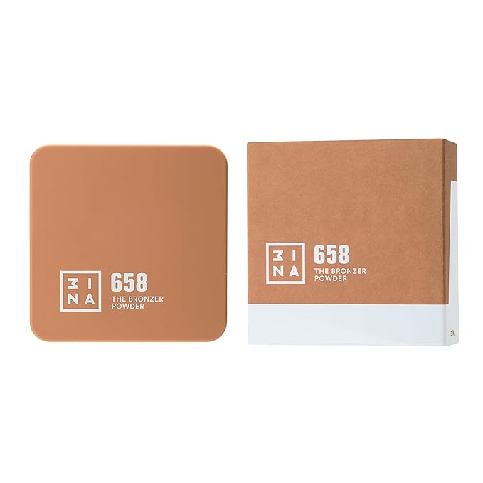 3ina Makeup - The Bronzer Powder 658 - Sand - Bronzer Powder - Medium to Dark Tones - Brown Skin Matt - Sun Kissed - Light Texture and Silky Finish - Vegan - Cruelty Free