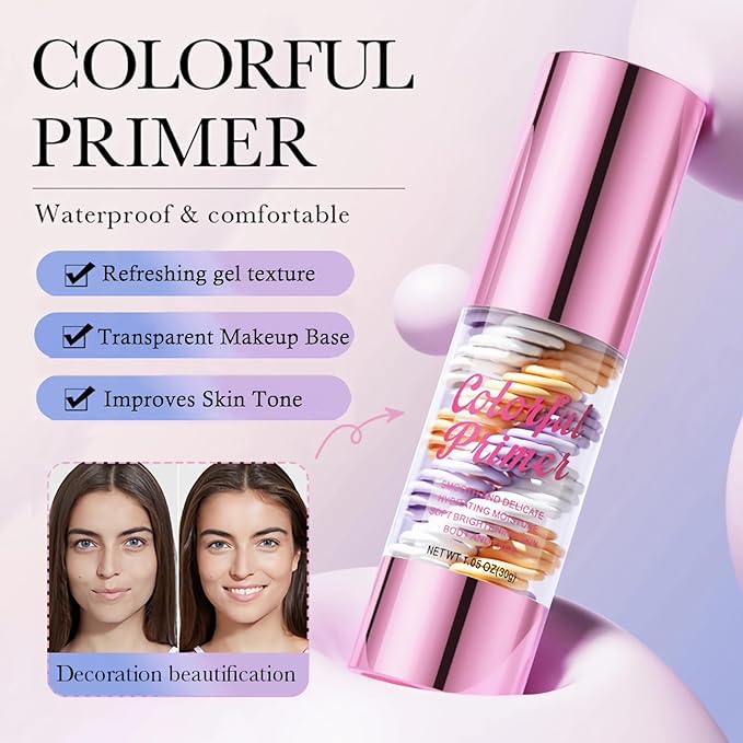 Hydrating Makeup Primer For Face, 3 In 1 Face Primer Transparent Makeup Base Isolation Cream, Long Lasting Smoothing Moisturizing Oil Free Natural Sheer Effect