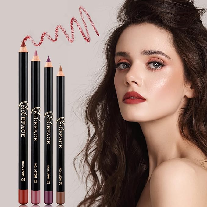 12 Pcs Matte Lip Liner Pencil Set, Smooth Waterproof Long-Lasting Fade Resistant Lip Pencil Makeup Gift Set for Women and Girls