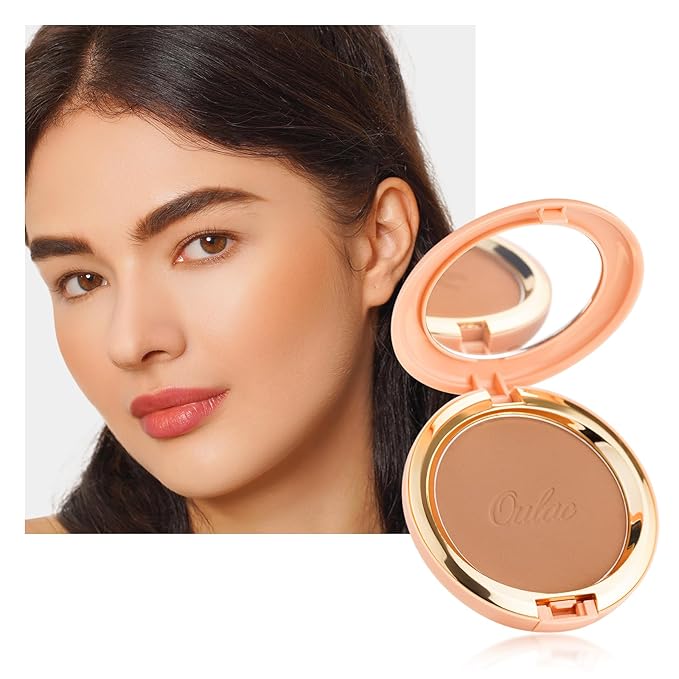 Oulac Matte Bronzer Powder Face Makeup with Mirror - Natural SunKissed Bronzer Look,Highly Pigmented Cream Bronzer, Long Lasting Glow, Easy to Blend, Vegan & Cruelty-Free BS01, 【BS01 Soft Sand】