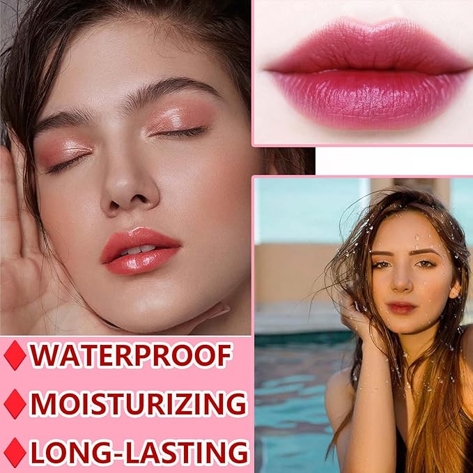 Lip Tint Stain Set,Mini Velvet Lip Tint Watery Lip Stain Long Lasting Waterproof Moisturizing Lip & Cheek Tint,Hydrating,Natural Glossy Liquid Lipstick Lip Gloss Kits for Women (set O)