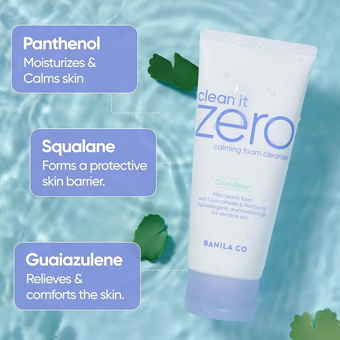 BANILA CO Clean It Zero Calming Double Cleanse Set | Calming Cleansing Balm 100ml + Calming Foam Cleanser 150ml | CICA, Madecassoside | Korean Vegan Cleanser for Sensitive Skin