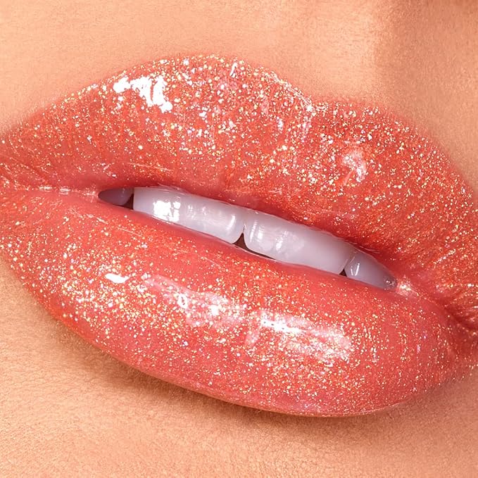 Vegan Lip Gloss for Soft Lips, Plumping, Hydrating Non-Stick Lipgloss for Women, Provides Maximum Shine, Paraben and Cruelty Free (Outspoken - Warm Orange Color)