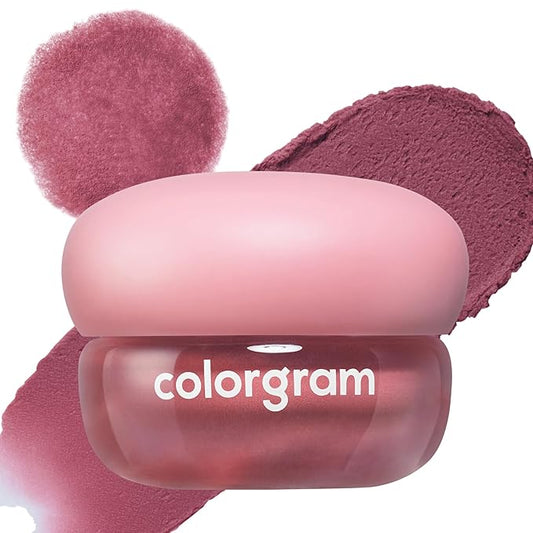 COLORGRAM TINTIN DORY BLUR JAM 03 HAZELNUT PINK | Pudding Pot Lip & Cheek Blush Tint with Whipped Mousse Texture | Velvet Matte Finish, Featherlight Blur Tint | Multi-Use Korean Makeup