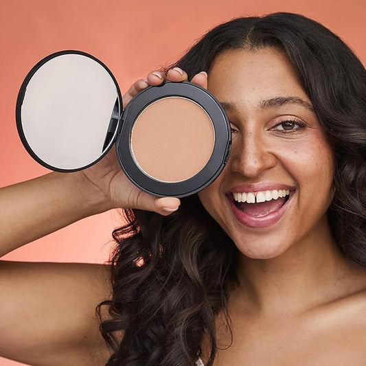 Australia Mineral Pressed Powder Bronzer - Warm Toned, Medium Shade Bronzer Powder - Shimmery Finish - Vegan - Sunswept - 0.7 oz