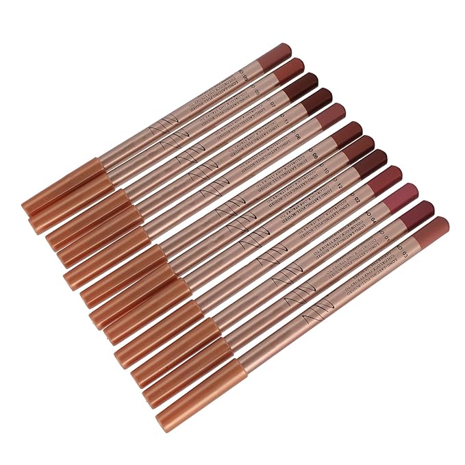 12PCS Long Lasting Lipliner Set High Pigmented, Smudge Proof Lip Makeup Pencil for Daily Use, Silky Smooth Application with 3mm Fine Tip