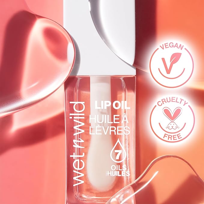 wet n wild Lip Oil - Lightweight, Non-Sticky, Hydrating & Nourishing Formula with 7 Conditioning Oils, Vegan & Cruelty-Free - Crystal Ball