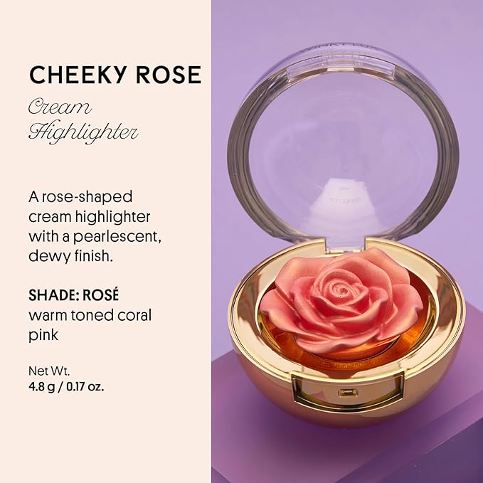 Winky Lux Cheeky Rose, Cream Highlighter with Vitamin E, Gold, Makeup, Rose