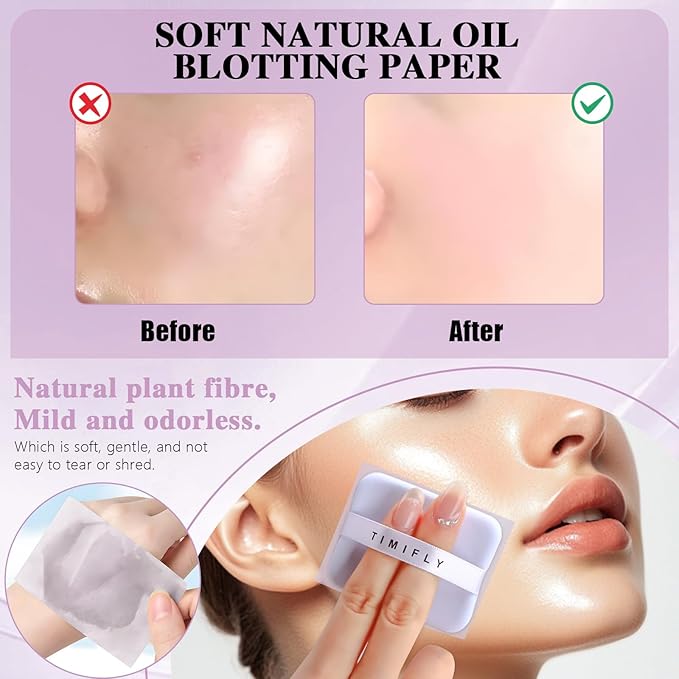 1000 pieces Natural lavender oil-absorbing tissues, special oil-absorbing tissues for oily skin, highly effective in absorbing oil, and easy to carry(Lavender)