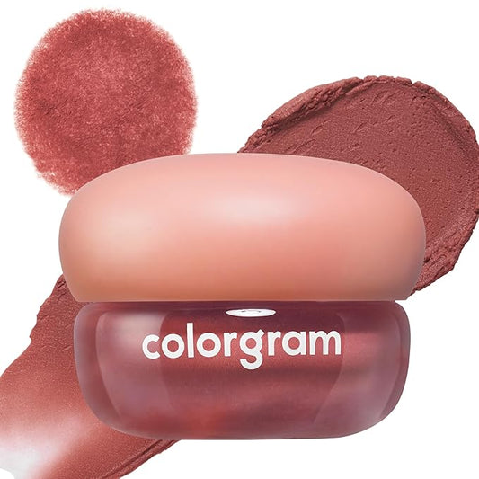 COLORGRAM TINTIN DORY BLUR JAM 04 JUJUBE BRICK | Pudding Pot Lip & Cheek Tint with Whipped Mousse Texture | Velvet Matte Finish, Featherlight Blur Tint | Multi-Use Korean Makeup
