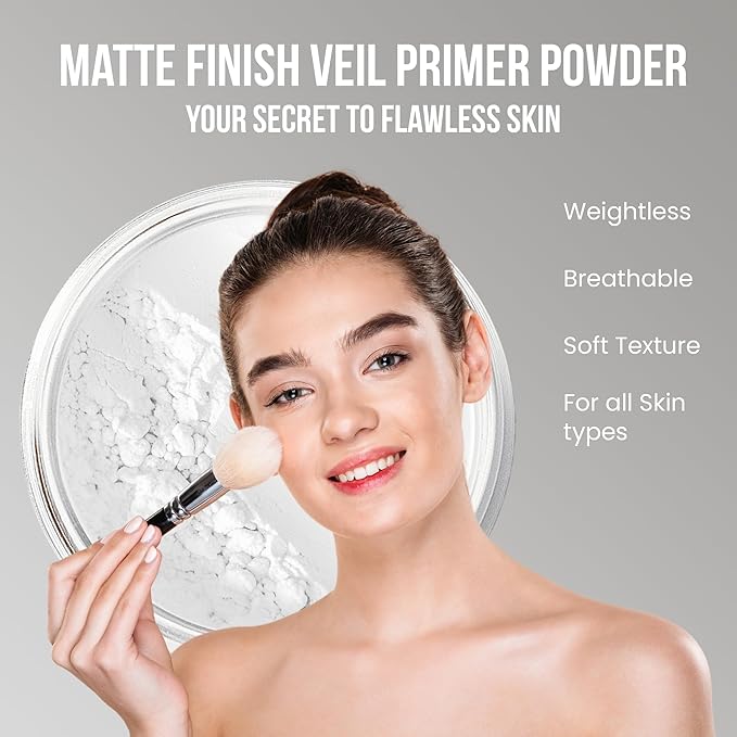 16pc STARTER KIT with 10 BRUSHES SET (BEIGE) Mineral Makeup Bare Face Loose Powder Includes Matte Foundation, Veil Primer, Blush, Bronzer, Translucent Finishing Setting Powder SPF 30 Travel Size