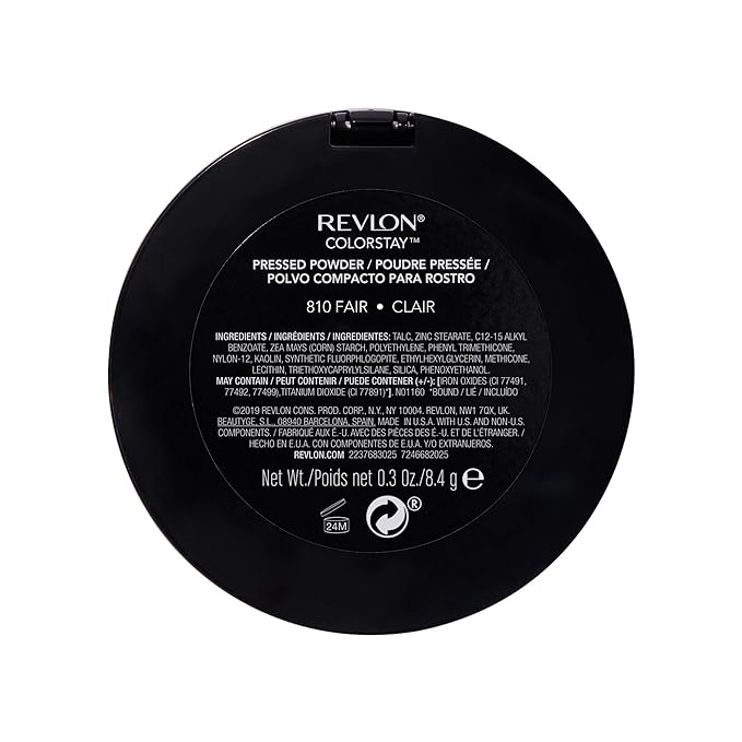 Revlon ColorStay Pressed Powder Face Makeup, Longwearing, Fragrance-Free, Noncomedogenic, 810 Fair, 0.3 oz
