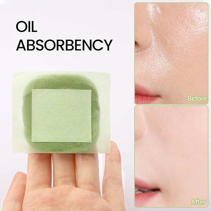 Erinde Oil Blotting Sheets for Face with Mirror and Puff, 300 Sheets Oil Blotting Paper for Oily Skin, Face Oil Absorbing Sheets, Natural Oil Control Film, Absorb Excess Oil, Makeup Friendly