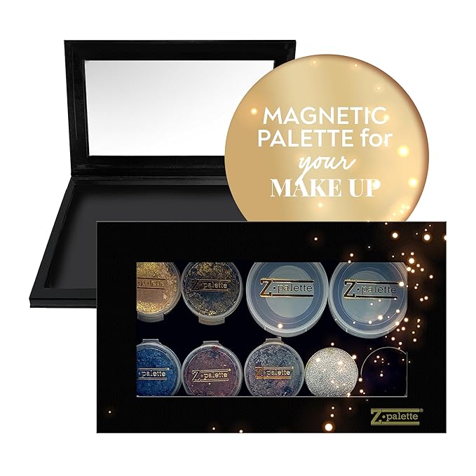 Deep Medium Magnetic Makeup Palette, Empty Magnetic Palette, Universal Magnet makeup palette for Eyeshadows, Powders, Customizable Beauty Organizer with Clear Window