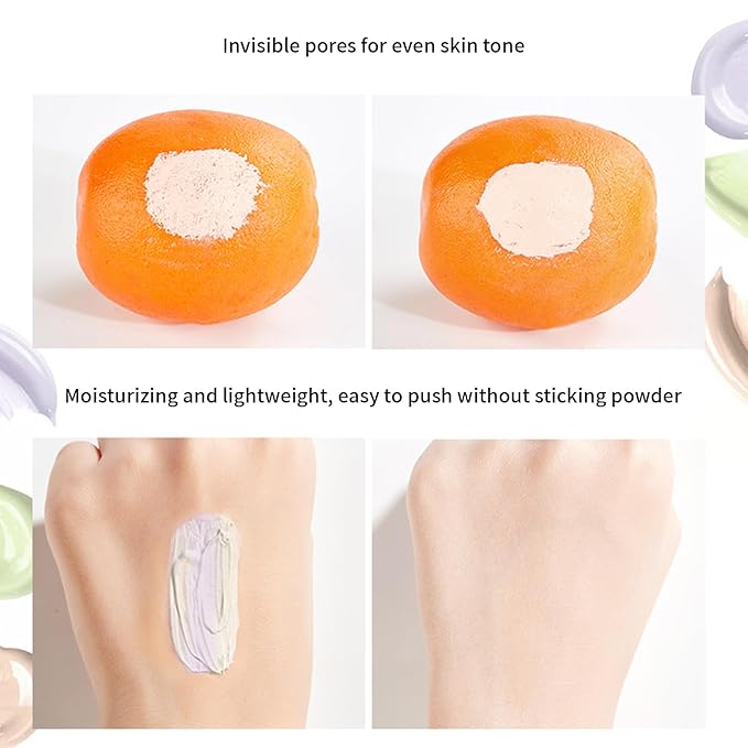TBTFW 3 In 1 Primer for Face Before Makeup, One Step Color Corrector, Oil Control Waterproof & Sweat-Proof, Suitable for All Skin Types