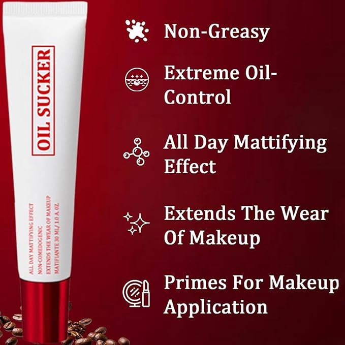 Oil Sucker, Extreme Mattifying Alkaline Primer, Natural matte Primer, Long-lasting waterproof eyeshadow primer for All Skin Types (1)