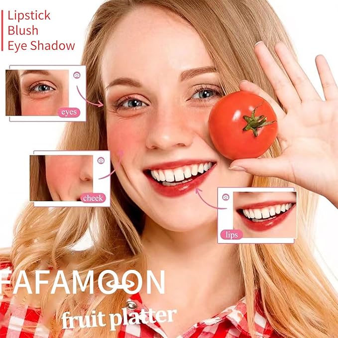 4PCS Korean Lip Gloss Set, Lip Tint Stain Set,Mini Liquid Water Tint,Moisturizing Natural,Long Lasting Waterproof,Multi-Use Lip and Cheek Tint(Apple& Strawberry& Watermelon& Cherry)