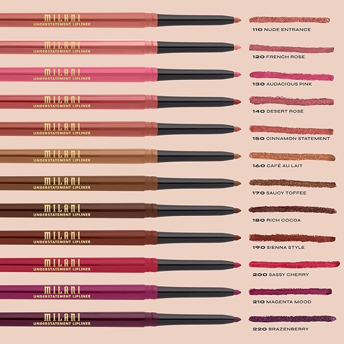 Milani Stay Put Longwear Liquid Lipstick Unhinged + Understatement Lipliner Pencil - Highly Pigmented Retractable Soft Lip Liner Pencil + Keep It Full Nourishing Lip Plumper - Moonlight
