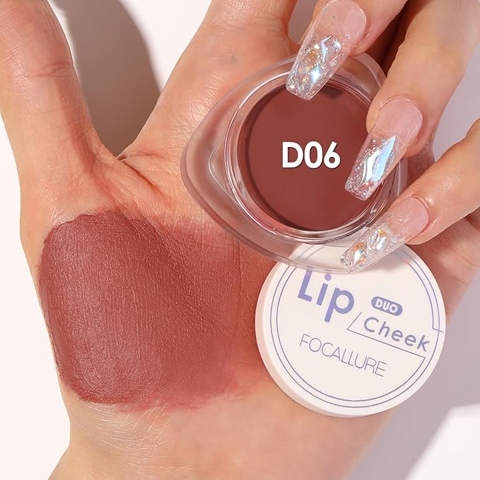 FOCALLURE Velvet-hazy Matte Cheek Lip Mud Dual-use For Lips And Cheek Lip Clay High Pigment Lipstick Blush Lasting Lip Tint