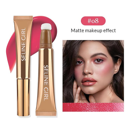3-IN-1 Liquid Contour Stick, Highlighter & Blush & Contour Stick, Highlighter Stick Makeup, Multi-Purpose Contour Makeup, Cream Contour Long Lasting and Waterproof Cosmetic #08