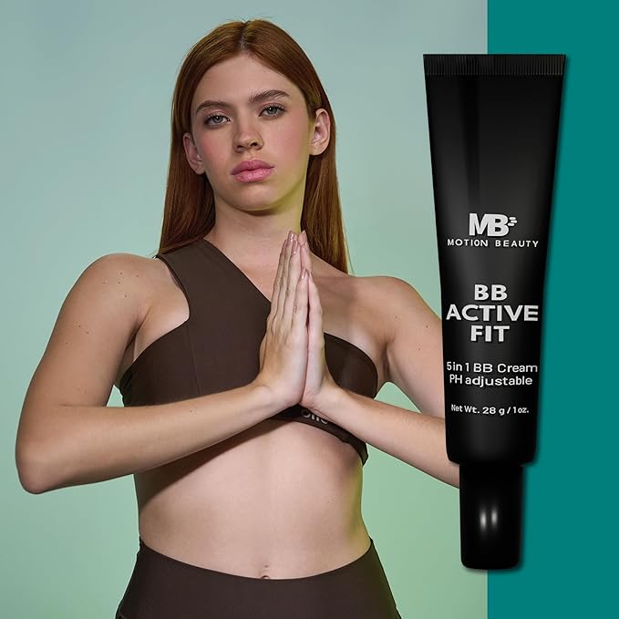 BB Active Fit: 5-in-1 Ph Self-Adjusting BB Cream for Sports & Workouts, Correcting Foundation Makeup Moisturizing Face Cream, Ultra-Light, Motion Proof, 1.0 Fl Oz