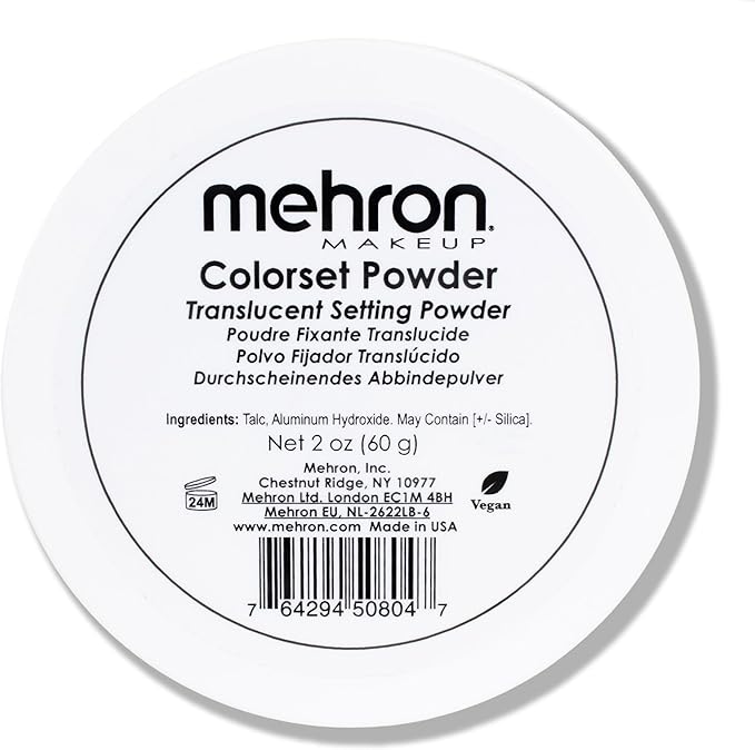 Mehron Makeup Colorset Powder | Translucent Setting Powder | Special Effects, Halloween, & Film 2 oz (60 g)