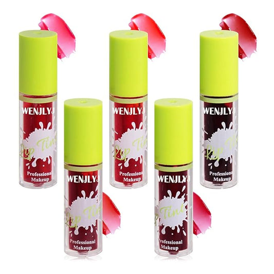Lip Tint Stain Set,Mini Velvet Lip Tint Watery Lip Stain Long Lasting Waterproof Moisturizing Lip & Cheek Tint,Hydrating,Natural Glossy Liquid Lipstick Lip Gloss Kits for Women (set O)