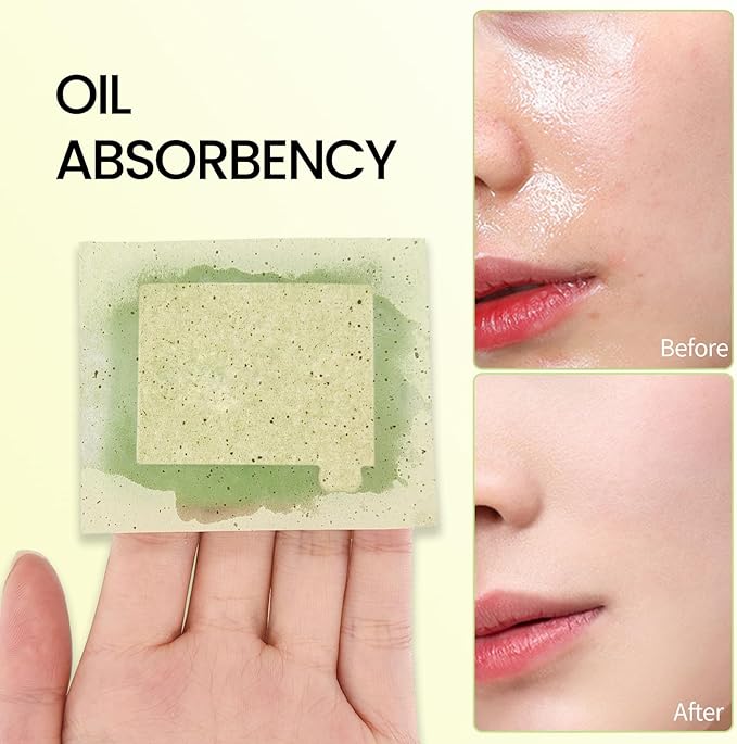 Erinde Oil Blotting Sheets for Face with Mirror and Puff, 300 Sheets Oil Blotting Paper for Oily Skin, Face Oil Absorbing Sheet, Natural Oil Control Film, Absorb Excess Oil, Makeup Friendly