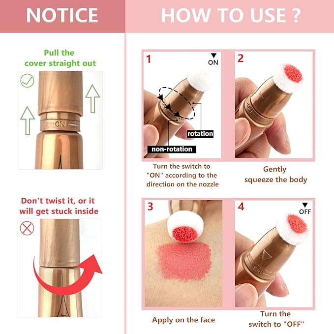 Blush Wand Liquid Cream Blush Liquid Face Blush Stick With Cushion Applicator Face Makeup Natural Blush Long Lasting Contour Stick Makeup Liquid Rare Beauty Blush Stick(#02 Peach Pink Blush)