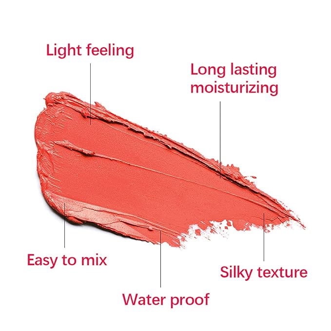 3 in 1 Blush Stick, 2 PCS Shy Pink, Long Lasting Waterproof Lightweight Moisturing Face Blush, Easy Blends Use on The Go, Natural Matte Soft Cream Blushers for Cheeks Lips Eyes, 01+02