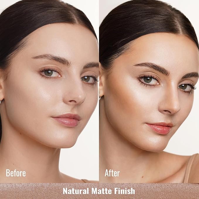 Oulac Contour Stick Makeup, Multi-use Cream Contour Stick, No Caking or Dragging, Matte Finish, Vegan, Cruelty-Free, C3 Caramel
