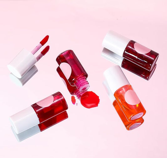 Lip Tint Stain Set, Long Lasting Lip Makeup, Gloss bling Non-sticky (2 Colors A)