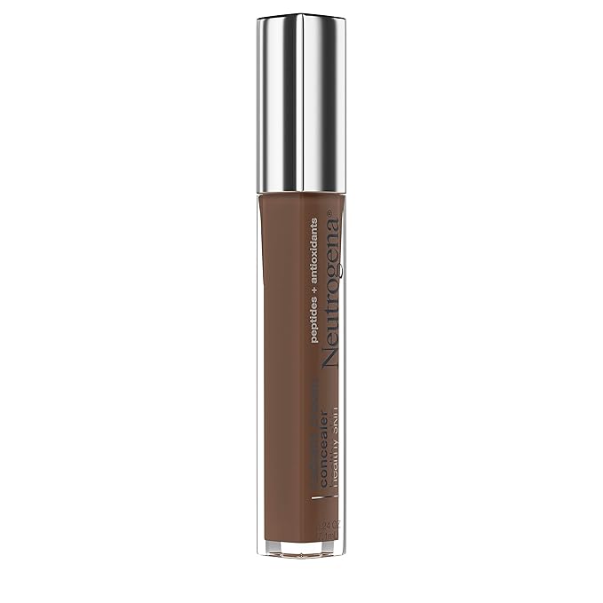 Neutrogena Healthy Skin Radiant Brightening Cream with Peptides & Vitamin E Antioxidant, Lightweight Perfecting Concealer Cream, Non-Comedogenic, Espresso Deep 03 with neutral undertones, 0.24 oz