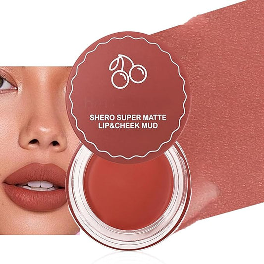 Lip and Cheek Blurring Pudding Pot, Blurry, Buildable and Lightweight Lip Tint, Creamy Multi-Purpose Blurring and Mousselike Pudding Pots for Women Lips, Cheek & Eye, 03# Chestnut Nude