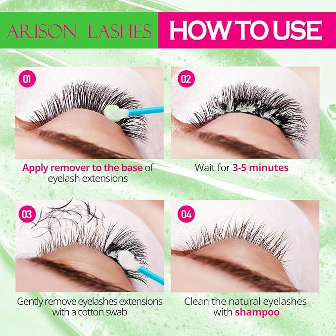 ARISON LASHES Lash Remover For Eyelash Extension Cream Remover Low Irritation Cream Remover for Sensitive Skin Fast Dissolution Professional Eyelash Extensions Salon Use(Aloe)
