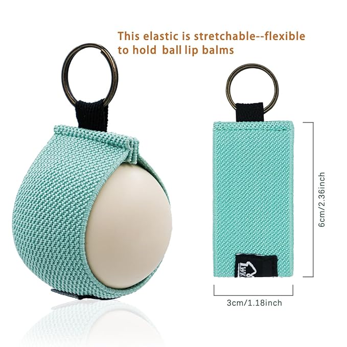 WKieason Lip Balm Holder Sleeve with Keychain Lipstick Sleeve Holder Tight-knit Elastic Holder for Ball Lip Balm Lipstick Holder Keychain (Blackx3)