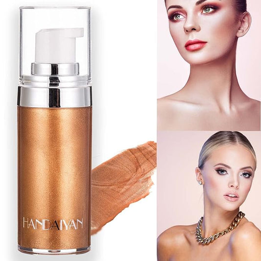 Liquid Body Illuminator, Bronze Smooth Shine Shimmer Oil, Facial Luminizer, Glitter Spray, Waterproof Long Lasting Moisturizing Highlighter, Glow Illuminator for Face