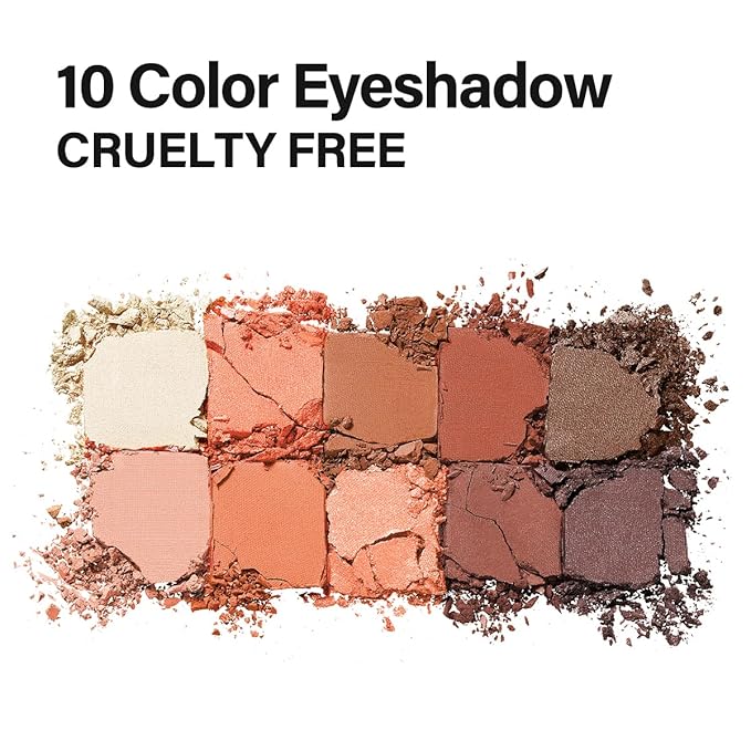 10 In 1 Color Eyeshadow Palette, Matte, Shimmer, Glitter Pigment Eye Shadow Blush Makeup Pallete, Neutral Nudes Pink Eye Makeup Palette with Mirror, 01.Sunset