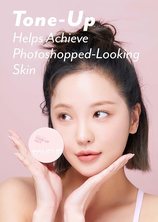 I'M MEME Fair-Light Setting Powder - Tone Up Pact with Puff, 0.35 Oz + Compact - Tone-up Pact, 0.35 Oz Bundle