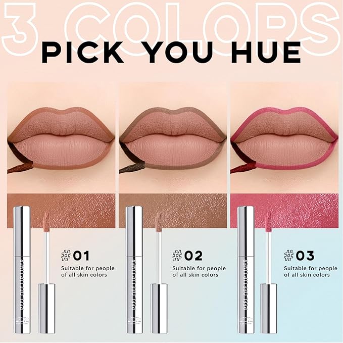 3 Colors Peel Off Lip Liner Stain Set, Tattoo Magic Color Matte Natural Reveal Lip Stain Lip Tint, Waterproof Long Lasting Highly Pigmented Color Lip Gloss Lipstick Makeup for Women and Girls