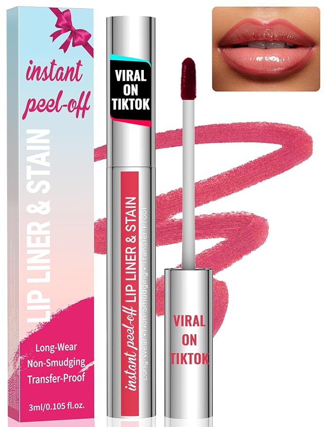 iMethod Natural Long Lasting Lip Liner - Peel Off, Waterproof Stay On All Day, Transfer-Proof, Highly Pigmented, Instant Peel Off Lip Stain Color, Rose